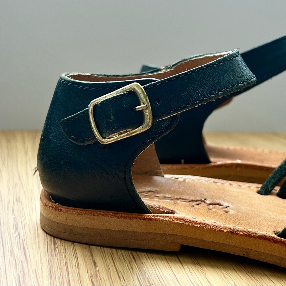 Leather Black Huarache Flats - Picture 6 of 8